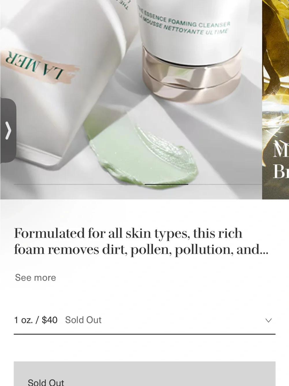 La Mer The Essence Foaming Cleanser – 30ml